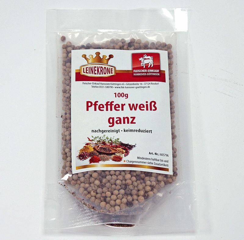 Pfeffer weiss ganz verpackt 100 g